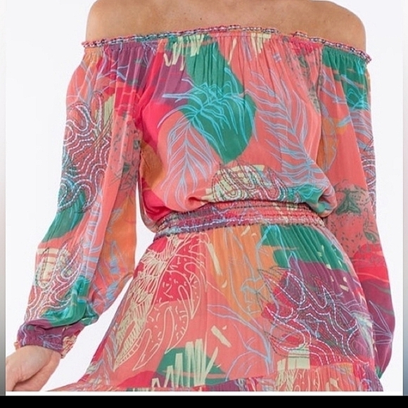 TAJ BY SABRINA CRIPPA-Anastasia off the shoulder embroidered top NWT-Siz… - Picture 1 of 17
